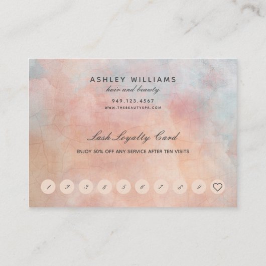 Blush Pink Floral Salon 10 Bezoek Loyalty Kaart Visitekaartje (Achterkant)