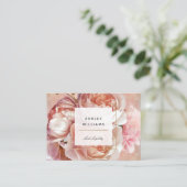 Blush Pink Floral Salon 10 Bezoek Loyalty Kaart Visitekaartje (Staand voorkant)