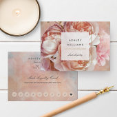 Blush Pink Floral Salon 10 Bezoek Loyalty Kaart Visitekaartje