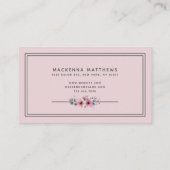 Blush Pink Floral Signature Script Hair Stylist Visitekaartje (Achterkant)