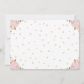 Blush Pink Floral Silver Glitter Birthday Foto Bedankkaart (Achterkant)