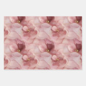 Blush Pink Floral Sparkle Butterfly Verjaardag Inpakpapier Vel (Voorkant 3)