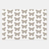 Blush Pink Floral Sparkle Butterfly Verjaardag Inpakpapier Vel (Voorkant 2)