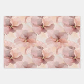 Blush Pink Floral Sparkle Butterfly Verjaardag Inpakpapier Vel (Voorkant)