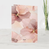 Blush Pink Floral Sparkle Butterfly Verjaardag Kaart (Achterkant)