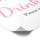 Blush Pink Floral Spring Baby shower Drinken Poster (Hoek)