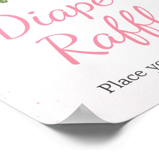 Blush Pink Floral Spring Baby shower Luier Raffle Poster (Hoek)