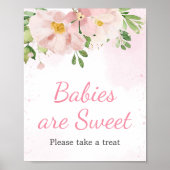 Blush Pink Floral Spring Baby's zijn zoet Poster (Voorkant)