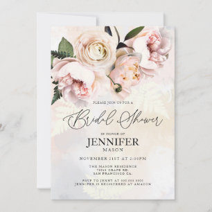 Blush Pink Floral Spring Vrijgezellenfeest Kaart