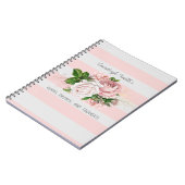 Blush Pink  Floral Stripes Diary Journal Notitieboek (Linkerzijde)