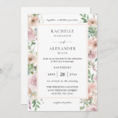 Blush Pink Floral & Succulent 2 Wedding Kaart (Voorkant / Achterkant)