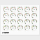 Blush Pink Floral & Succulent Bedankt 2 Vierkante Sticker (Vel)