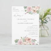 Blush Pink Floral & Succulent Wedding V2 Kaart (Staand voorkant)