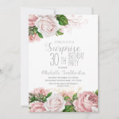Blush Pink Floral Surprise 30th Birthday Kaart (Voorkant)