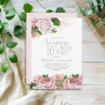 Blush Pink Floral Surprise 50th Birthday Kaart<br><div class="desc">Elegant modern botanisch blush roze waterverf floral (roos) and greenery on white garden-thema verrassing 50th verjaardagsfeest. Tekst,  lettertype,  tekengrootte en kleur zijn volledig aanpasbaar,  zodat deze kaart volledig aan uw behoeften kan worden aangepast.</div>