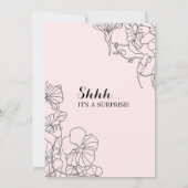 Blush Pink Floral Surprise 60ste verjaardag Party Kaart (Achterkant)