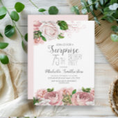 Blush Pink Floral Surprise 75th Birthday Women Kaart