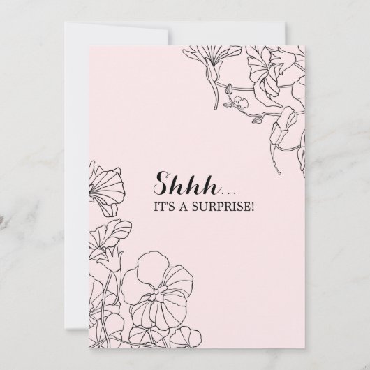 Blush Pink Floral Surprise 90ste verjaardagsfeestj Kaart (Achterkant)