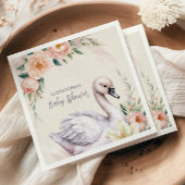 Blush Pink Floral Swan Princess Baby shower Servet