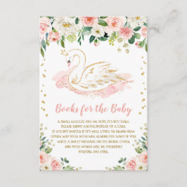 Blush Pink Floral Swan Princess Books for Baby Informatiekaartje