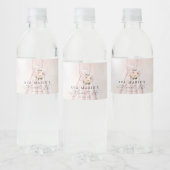 Blush Pink Floral Sweet 16 Personalized Waterfles Etiket (Flessen)