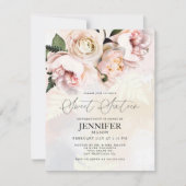 Blush Pink Floral Sweet Sixteen Birthday Kaart (Voorkant)