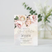 Blush Pink Floral Sweet Sixteen Birthday Kaart (Staand voorkant)
