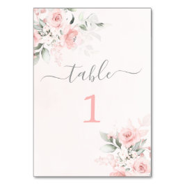 Blush pink floral Tafelkaart Kaart