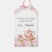 Blush Pink Floral Tea Party Dank je wel Favor Cadeaulabel (Voorkant)