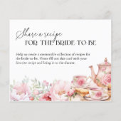 Blush Pink Floral Tea Vrijgezellenfeest Recept Kaa (Achterkant)