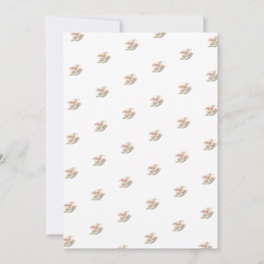 Blush Pink Floral Teacup Vrijgezellenfeest Thee Br Kaart (Achterkant)