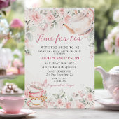 Blush Pink Floral Tijd voor Tea Vrijgezellenfeest Kaart