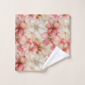 Blush Pink Floral Towel Elegant Monogram Wedding Bad Handdoek (Wasdoekje)