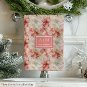 Blush Pink Floral Towel Elegant Monogram Wedding Bad Handdoek