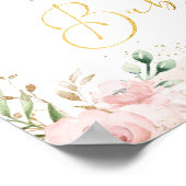 Blush Pink Floral Valentijnse Baby showers Welkom Poster (Hoek)
