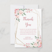 Blush Pink Floral | Verjaardag bedankje Bedankkaart (Voorkant)