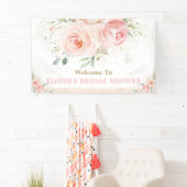 Blush Pink Floral Vrijgezellenfeest Achtergrond We Spandoek (Insitu)
