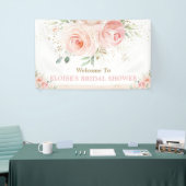 Blush Pink Floral Vrijgezellenfeest Achtergrond We Spandoek (Beurs)