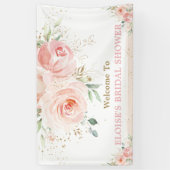Blush Pink Floral Vrijgezellenfeest Achtergrond We Spandoek (Verticaal)