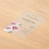 Blush Pink Floral Vrijgezellenfeest Acryl Uitnodigingen (Laagn)