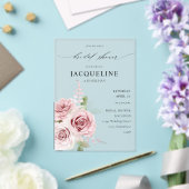 Blush Pink Floral Vrijgezellenfeest Acryl Uitnodigingen (Insitu (Huwelijk))