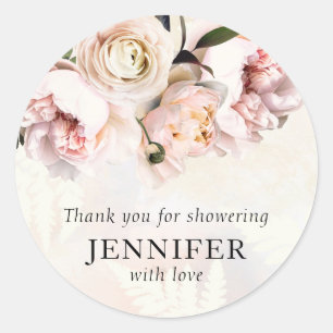 Blush Pink Floral Vrijgezellenfeest Dank u Ronde Sticker