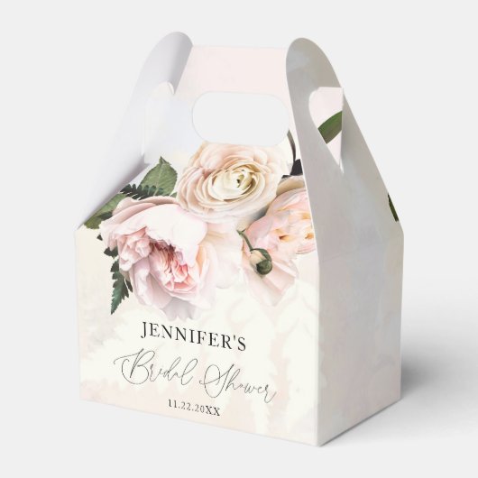Blush Pink Floral Vrijgezellenfeest Favor Boxes Bedankdoosjes (Achterkant)