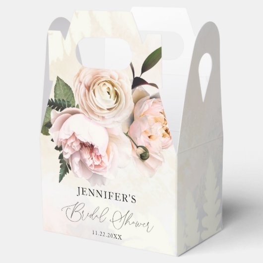 Blush Pink Floral Vrijgezellenfeest Favor Boxes Bedankdoosjes (Geopend)