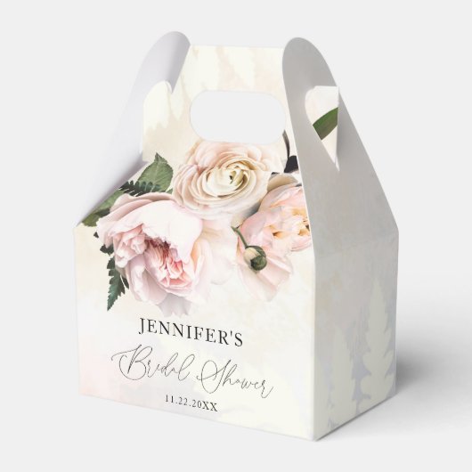 Blush Pink Floral Vrijgezellenfeest Favor Boxes Bedankdoosjes (Voorkant Zijde)
