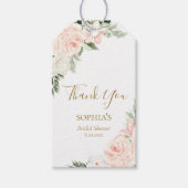 Blush Pink Floral Vrijgezellenfeest Favor Dank u Cadeaulabel (Voorkant)