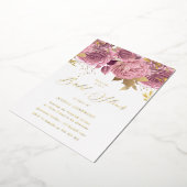 Blush Pink Floral Vrijgezellenfeest Gold Folie Uitnodiging (Gedraaid)