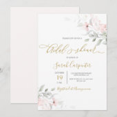 Blush Pink Floral Vrijgezellenfeest Kaart (Voorkant / Achterkant)