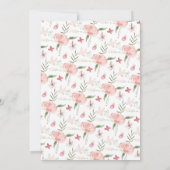 Blush Pink Floral Vrijgezellenfeest Kaart (Achterkant)