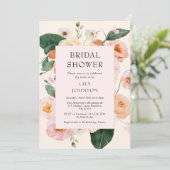 Blush Pink Floral Vrijgezellenfeest Kaart (Staand voorkant)